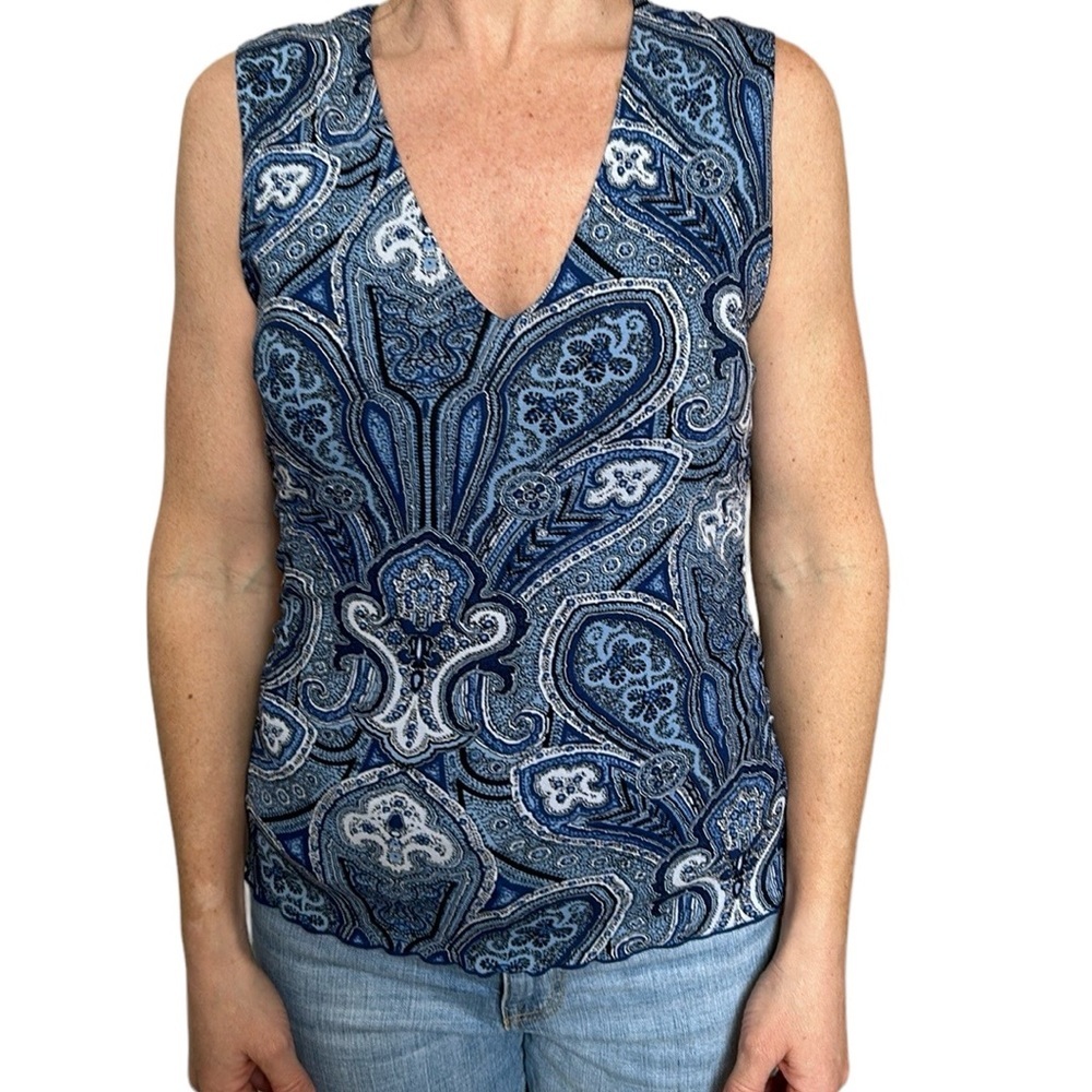 Micheal Micheal Kors Paisley Tank Top Floral Blue M